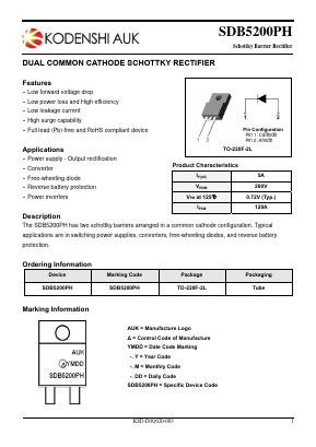 SDB5200PH Datasheet PDF Kodenshi Auk Co., LTD