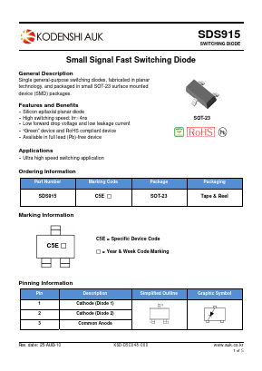 SDS915 Datasheet PDF Kodenshi Auk Co., LTD