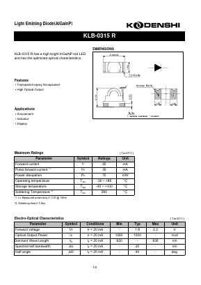 KLB-0315R Datasheet PDF Kodenshi Auk Co., LTD