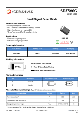 SDZ5V6G Datasheet PDF Kodenshi Auk Co., LTD