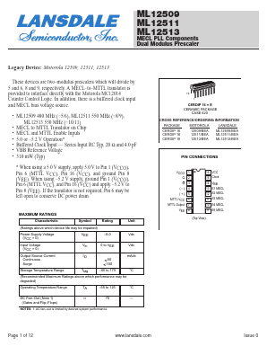 ML12513 Datasheet PDF LANSDALE Semiconductor Inc.