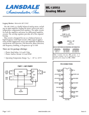 MC12002D Datasheet PDF LANSDALE Semiconductor Inc.