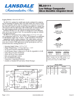 MC33111D Datasheet PDF LANSDALE Semiconductor Inc.