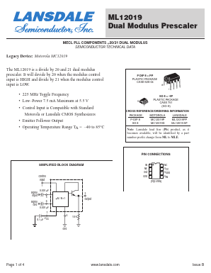 ML12019 Datasheet PDF LANSDALE Semiconductor Inc.