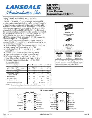 ML3372EP Datasheet PDF LANSDALE Semiconductor Inc.