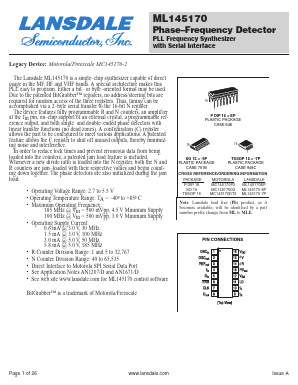 MC145170 Datasheet PDF LANSDALE Semiconductor Inc.