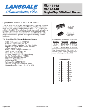 ML145443RP Datasheet PDF LANSDALE Semiconductor Inc.
