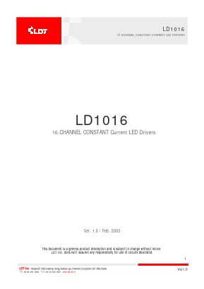 LD1016SP Datasheet PDF LDT Co., Ltd