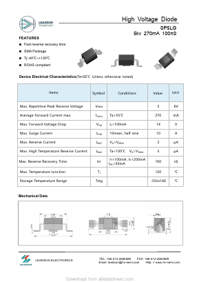 SP5LG Datasheet PDF Anshan Leadsun Electronics Co., Ltd