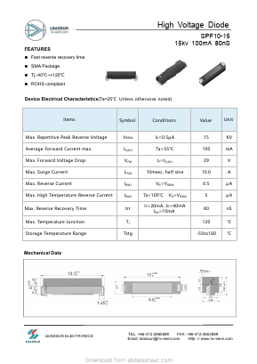 SPF10-15 Datasheet PDF Anshan Leadsun Electronics Co., Ltd