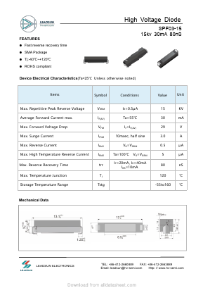 SPF03-15 Datasheet PDF Anshan Leadsun Electronics Co., Ltd