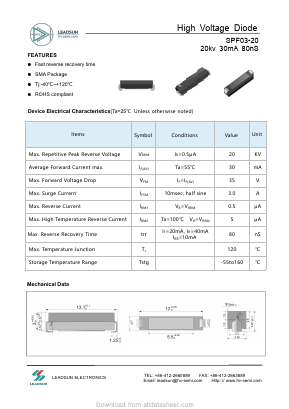 SPF03-20 Datasheet PDF Anshan Leadsun Electronics Co., Ltd