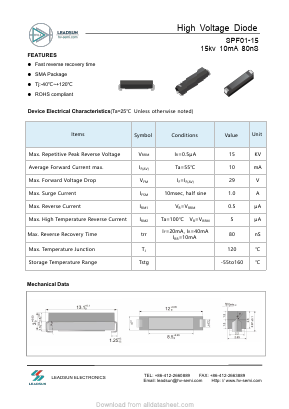 SPF01-15 Datasheet PDF Anshan Leadsun Electronics Co., Ltd