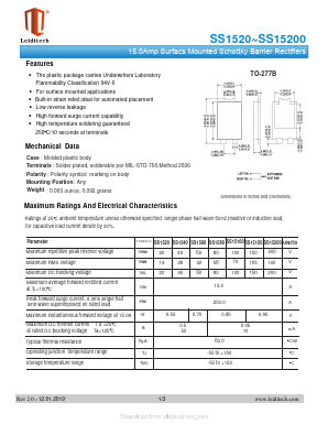 SS15200 Datasheet PDF Shanghai Leiditech Electronic Technology Co., Ltd