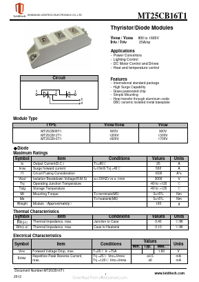 MT25CB08T1 Datasheet PDF Shanghai Leiditech Electronic Technology Co., Ltd