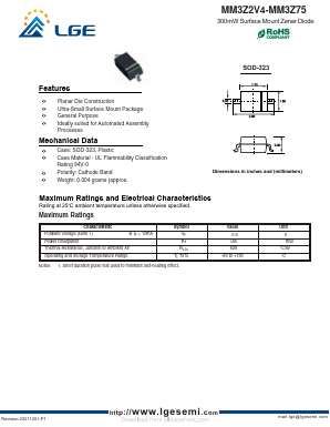 MM3Z5V1 Datasheet PDF Shenzhen Luguang Electronic Technology Co., Ltd
