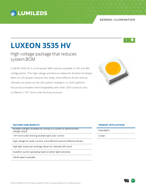 L135-27800CHV00001 Datasheet PDF Lumileds Lighting Company