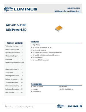 MP-2016-1100-57-90 Datasheet PDF Luminus, Inc
