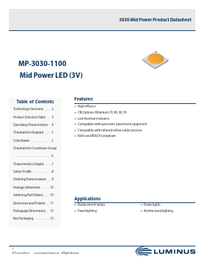 MP-3030-1100-27-80 Datasheet PDF Luminus, Inc