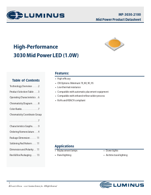 MP-3030-2100-27-90 Datasheet PDF Luminus, Inc