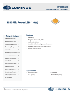MP-3030-2200-50-70 Datasheet PDF Luminus, Inc