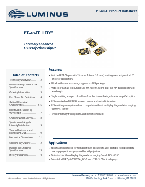 PT-40-TE Datasheet PDF Luminus, Inc