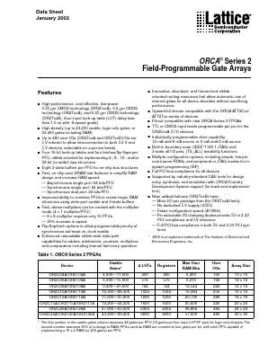 OR2T08A-2J160I Datasheet PDF Lattice Semiconductor