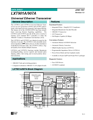 LXT901ALC Datasheet PDF LevelOne