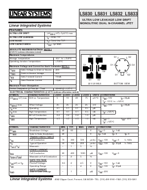 LS833 Datasheet PDF Linear Integrated System