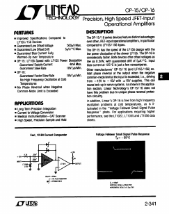 OP16 Datasheet PDF Linear Technology