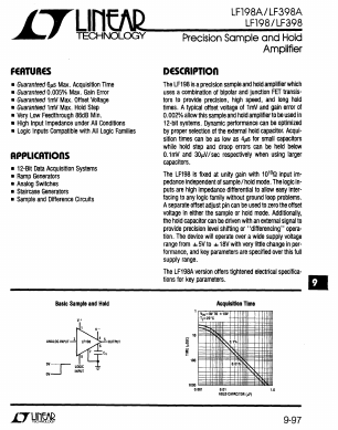 LF398AN8 Datasheet PDF Linear Technology