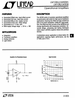 LM108 Datasheet PDF Linear Technology