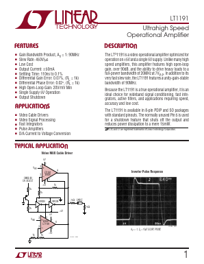 LT1191MJ8 Datasheet PDF Linear Technology