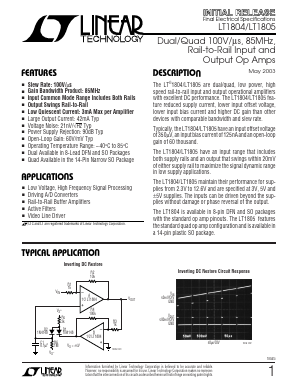 LT1804 Datasheet PDF Linear Technology