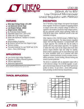LT3013BEFE-TRPBF Datasheet PDF Linear Technology