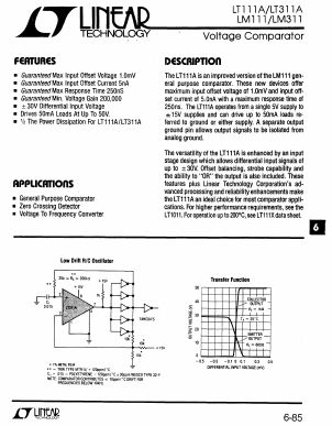 LT111A Datasheet PDF Linear Technology