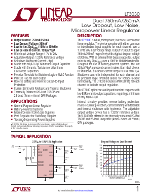 LT3030HFE-PBF Datasheet PDF Linear Technology