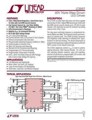 LT3597IUHG-TRPBF Datasheet PDF Linear Technology