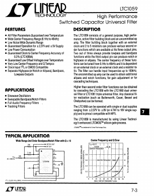 LTC1059M Datasheet PDF Linear Technology
