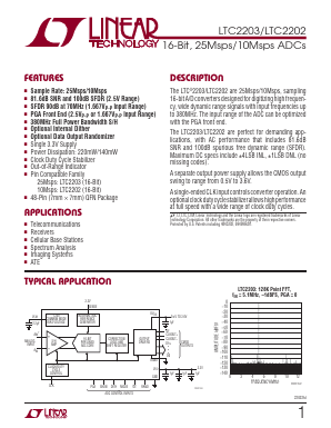 LTC2203 Datasheet PDF Linear Technology