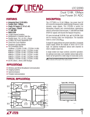 LTC2290 Datasheet PDF Linear Technology