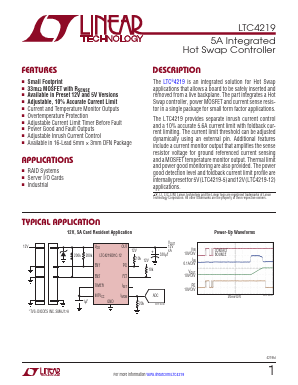 LTC4219CDHC-12-PBF Datasheet PDF Linear Technology