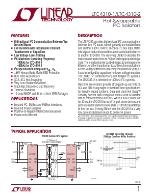 LTC4310CMS-1-TRPBF Datasheet PDF Linear Technology