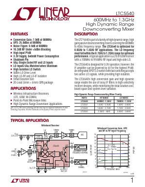 LTC5540IUH-TRPBF Datasheet PDF Linear Technology