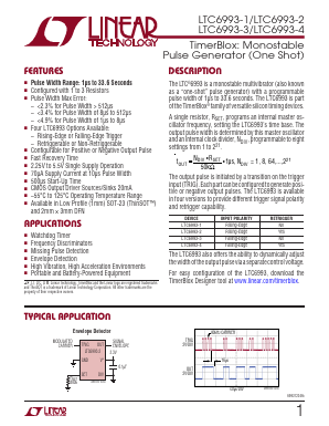 LTC6993 Datasheet PDF Linear Technology