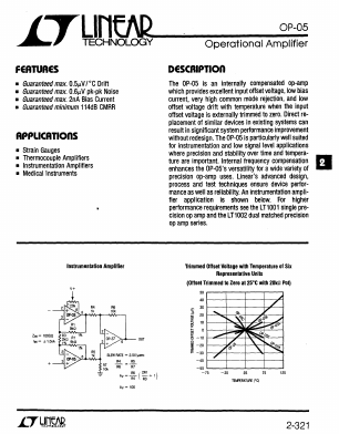 OP05 Datasheet PDF Linear Technology