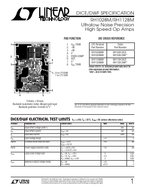 RH1028DICE Datasheet PDF Linear Technology