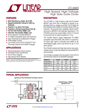 LTC4440ES6-PBF Datasheet PDF Linear Technology