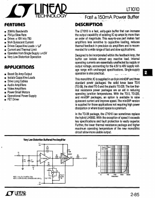 LT1010CH Datasheet PDF Linear Technology