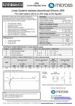 J500 Datasheet PDF Linear Technology